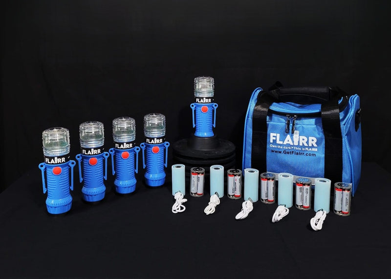 FLAIRR Guardian 5-Flare Deployment Bag - Rechargeable Road Flare Kit