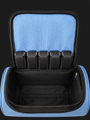Empty FLAIRR deployment storage bag featuring 5 interior lid pockets for holding spare rechargeable or AA battery packs.