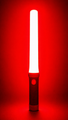 FLAIRR Director LED traffic control baton accessory brightly illuminated in warning red to signal drivers to STOP while an officer directs traffic.