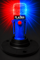 FLAIRR Guardian electronic road flare flashing with a red and blue split beacon pattern for law enforcement.