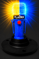 FLAIRR Guardian electronic road flare flashing with an yellow/amber and blue split beacon pattern for tow operators and public safety.