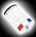 FLAIRR Protector wearable personal safety body light illuminated in bright white for officer and first responder visibility.